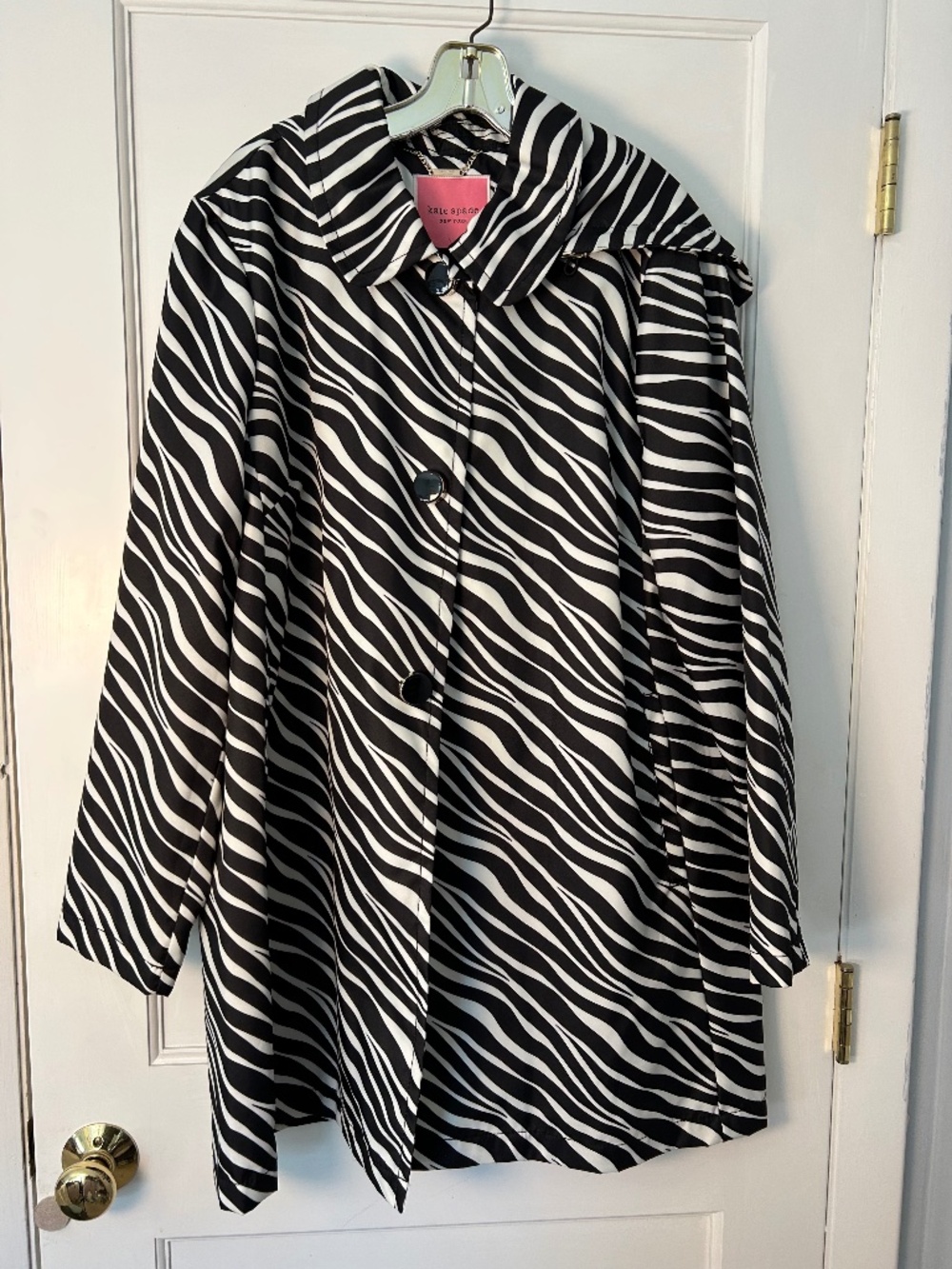 Kate Spade New York Zebra Print Raincoat | Hooded | X Large
